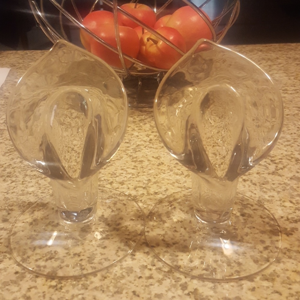 Vintage CaliLilies glass candle holders